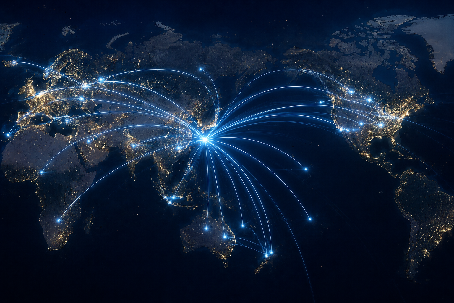 Global business network map